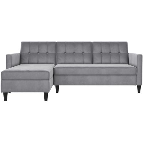 Hartford - Canapé- 3 Places Avec Rangement En Velours Gris