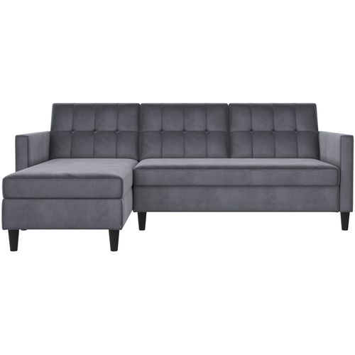 Hartford - Canapé-lit 3 Places Avec Rangement En Velours Anthracite