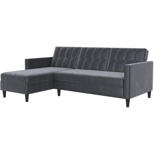 Hartford - Canapé-lit 3 Places Avec Rangement En Velours Anthracite