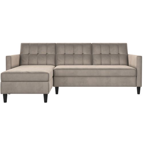 Hartford - Canapé-lit 3 Places Avec Rangement En Velours Taupe
