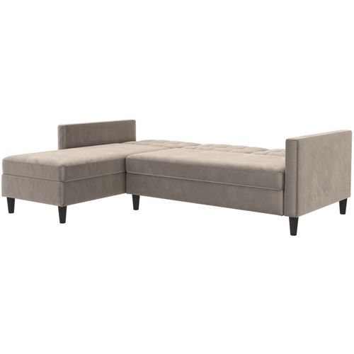 Hartford - Canapé-lit 3 Places Avec Rangement En Velours Taupe