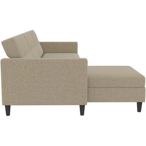 Hartford - Canapé-lit 3 Places Avec Rangement En Effet Lin Cappuccino