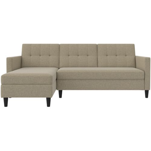 Hartford - Canapé-lit 3 Places Avec Rangement En Effet Lin Cappuccino