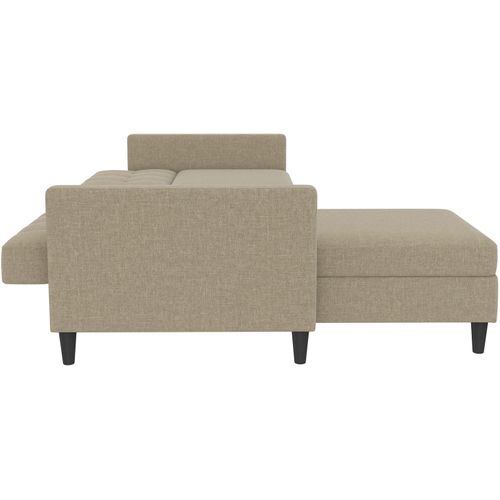 Hartford - Canapé-lit 3 Places Avec Rangement En Effet Lin Cappuccino