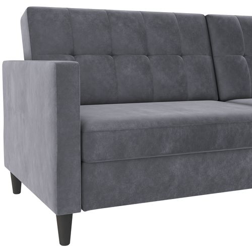 Hartford - Canapé-lit 3 Places En Velours Anthracite