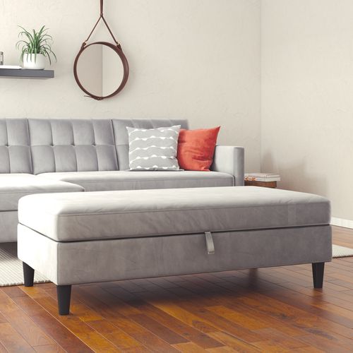 Hartford - Pouf En Velours Gris