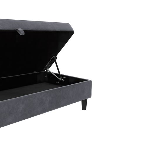 Hartford - Pouf En Velours Anthracite