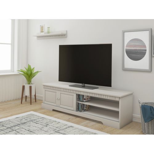 Cubrix-lowboard Blanc/miel