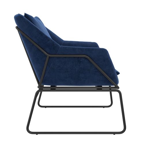 Avery-fauteuils En Velours Bleu