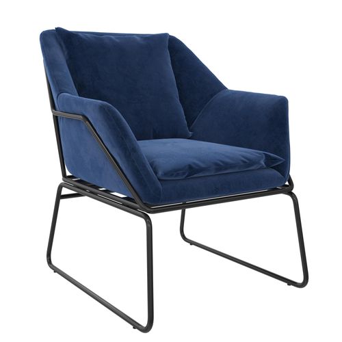 Avery-fauteuils En Velours Bleu