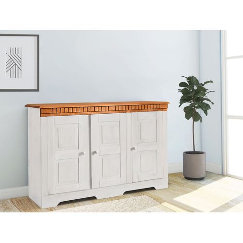 Lisa - Buffet 3 Portes En Blanc Et Or
