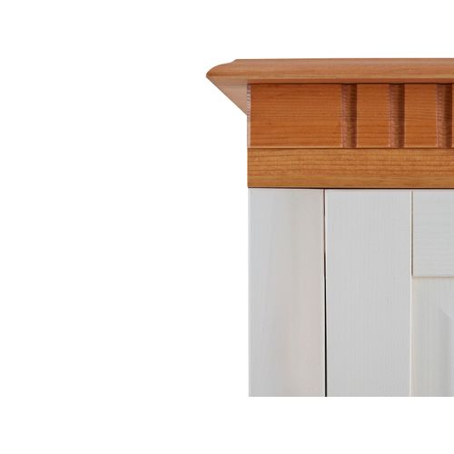 Lisa - Buffet Avec 3 Portes En Pin Laqué Blanc