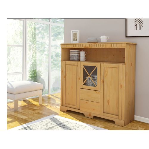 Lisa - Buffet Haut Avec 3 Portes Et 2 Tiroirs