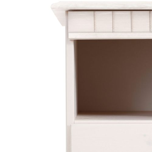 Lisa - Buffet Avec 3 Portes 2 Tiroirs En Pin Teinté Blanc