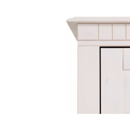 Lisa - Vitrine Avec 1 Porte + 1 Porte En Pin Blanc