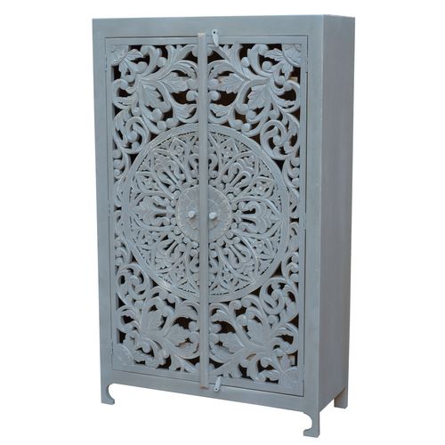 Kalita-buffet Avec 2 Portes En Bois De Manguier Gris