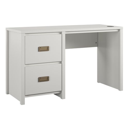 Haven-bureau à Caisson Avec 2 Tiroirs En Mdf Blanc