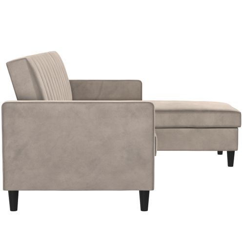 Celine - Canapé- 3 Places Avec Rangement En Velours Taupe