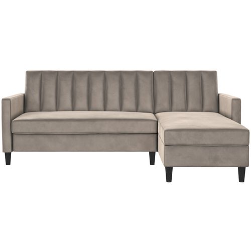 Celine - Canapé- 3 Places Avec Rangement En Velours Taupe