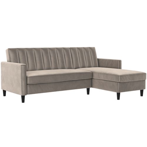 Celine - Canapé- 3 Places Avec Rangement En Velours Taupe