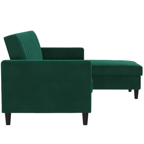 Celine - Canapé-lit 3 Places Avec Rangement En Velours Vert Foncé