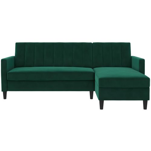 Celine - Canapé-lit 3 Places Avec Rangement En Velours Vert Foncé