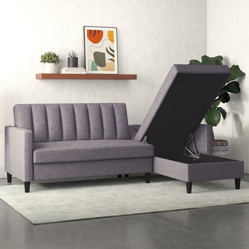 Celine - Canapé-lit 3 Places Avec  En Effet Lin Gris