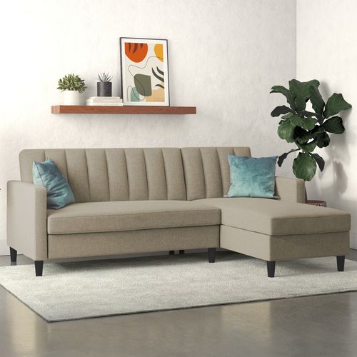 Celine - Canapé-lit 3 Places Avec En Effet Lin Cappuccino