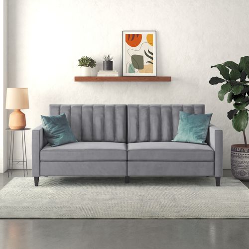 Celine - Canapé-lit 3 Places En Velours Gris