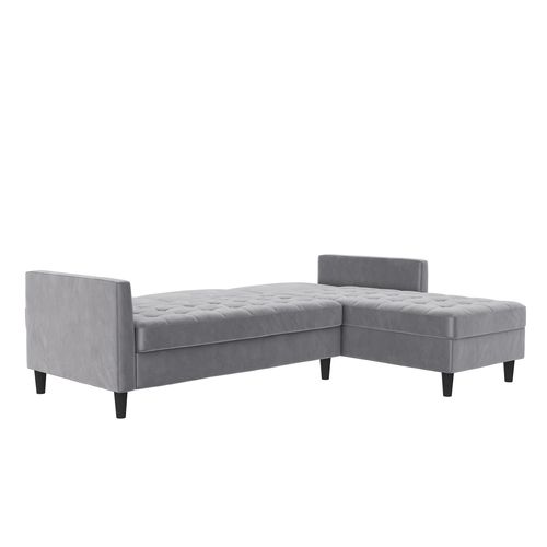 Presley - Canapé-lit 3 Places Avec Rangement En Velours Gris