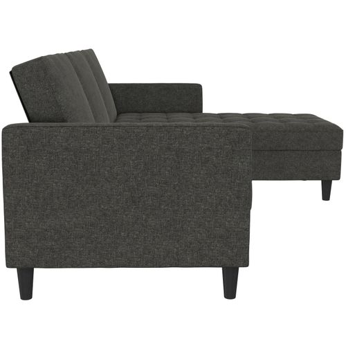 Presley - Canapé D'angle 3 Places En Tissu Anthracite