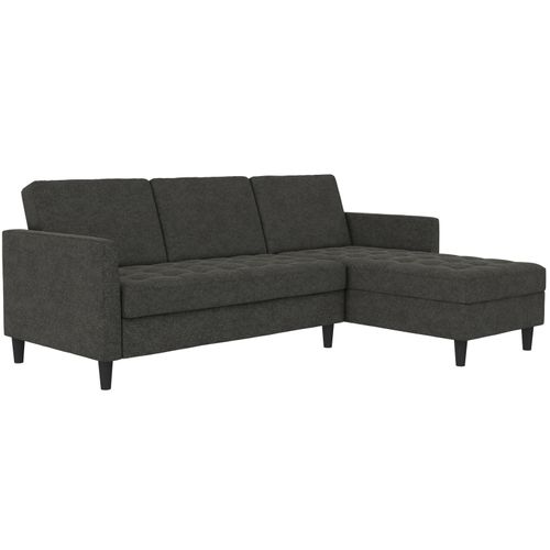 Presley - Canapé D'angle 3 Places En Tissu Anthracite