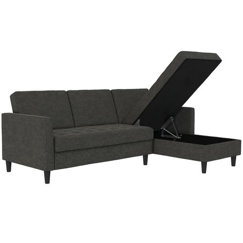 Presley - Canapé D'angle 3 Places En Tissu Anthracite