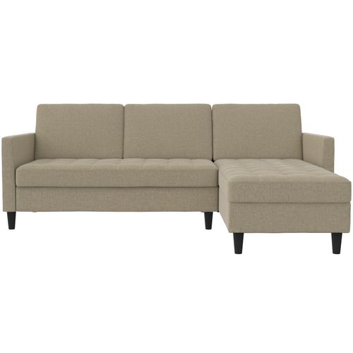 Presley - Canapé D'angle 3 Places En Tissu Cappuccino