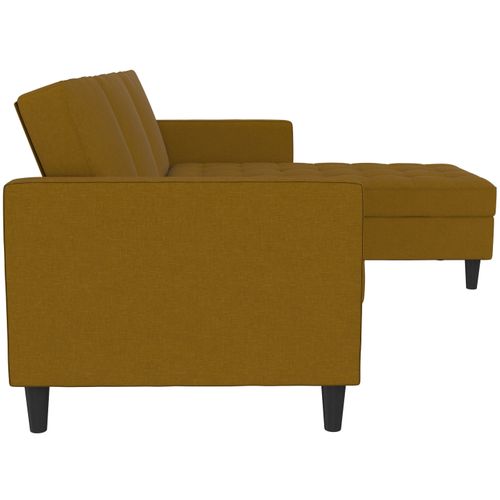 Presley - Canapé D'angle 3 Places En Tissu Curry