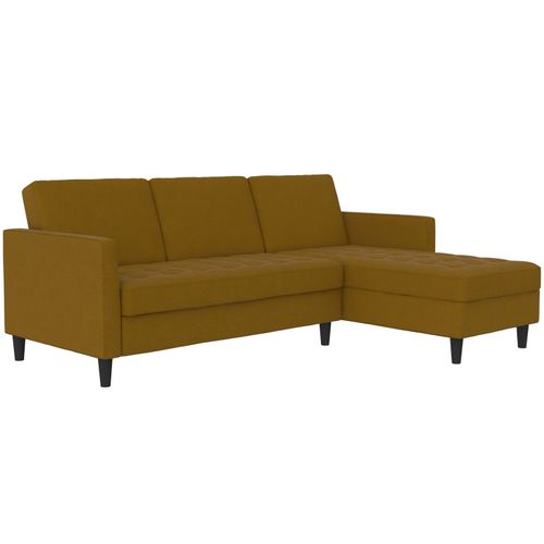 Presley - Canapé D'angle 3 Places En Tissu Curry