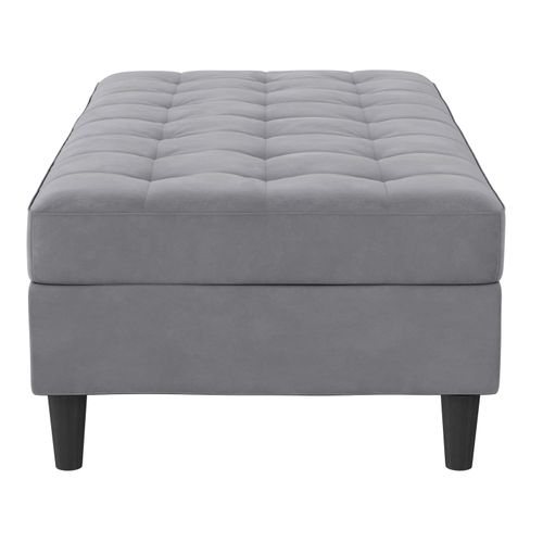 Presley - Pouf Avec Rangement En Velours Gris