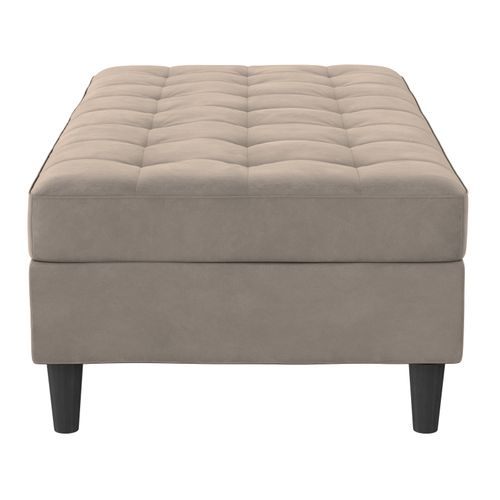 Presley - Pouf Avec Rangement En Velours Anthracite