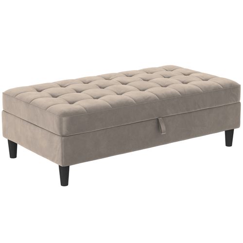 Presley - Pouf Avec Rangement En Velours Anthracite