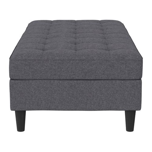 Presley - Pouf Avec Rangement En Tissu Gris