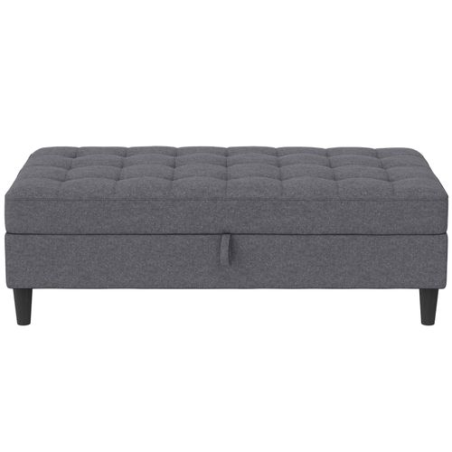 Presley - Pouf Avec Rangement En Tissu Gris