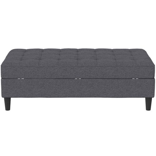 Presley - Pouf Avec Rangement En Tissu Gris