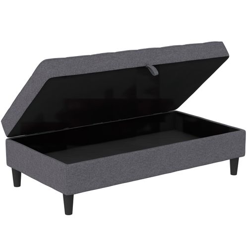 Presley - Pouf Avec Rangement En Tissu Gris