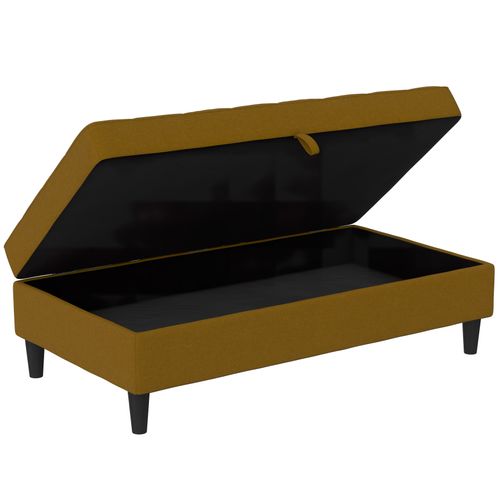 Presley - Pouf Avec Rangement En Lin Curry