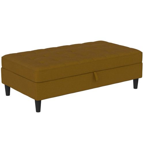 Presley - Pouf Avec Rangement En Lin Curry