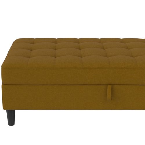 Presley - Pouf Avec Rangement En Lin Curry