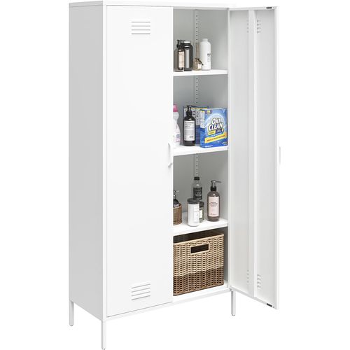 Mission District - Armoire Avec 2 Portes En Métal Blanc