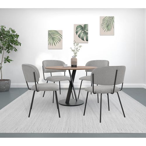 Claudia-chaise à Manger 2 Pk Gris Belfast