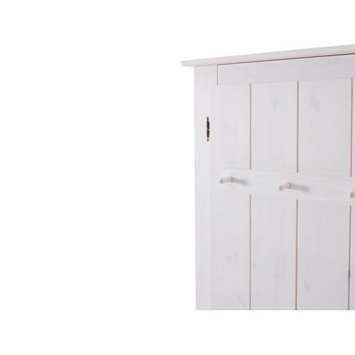 Bertram-armoire En Bois De Pin Avec Porte Miroir En Blanc
