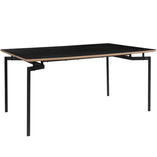 Aldo-table à Manger En Mélaminé Noir 6 Personnes L160